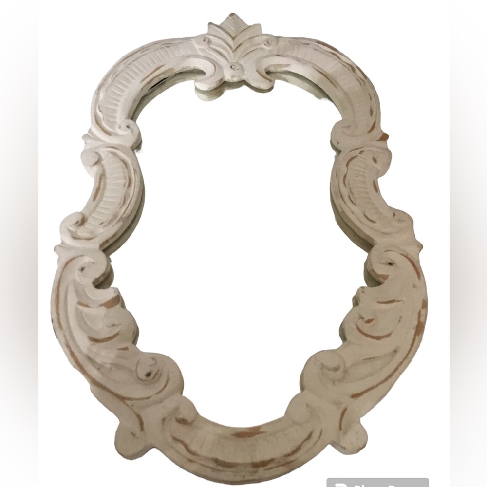Ornamental White Gilded Decorative Wood Mirror